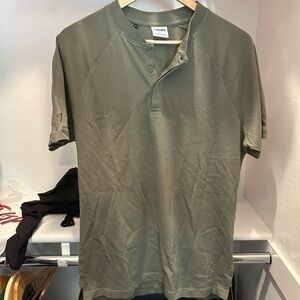 Gymshark green 3 button Henley polo shirt